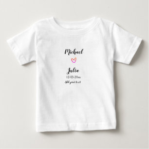 T-shirt Pour Bébé personnalisé simple minimal ajoutez votre nom roug