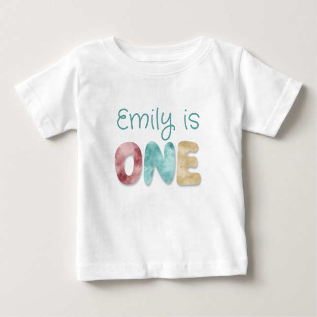 T-shirt Pour Bébé Personnalisé UN premier bébé anniversaire (Devant)