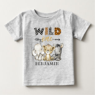 T-shirt Pour Bébé Personnalisé WILD ONE Safari premier anniversaire