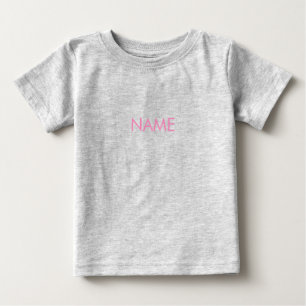 T-shirt Pour Bébé Personnaliser avec nom, texte minimaliste lettres 