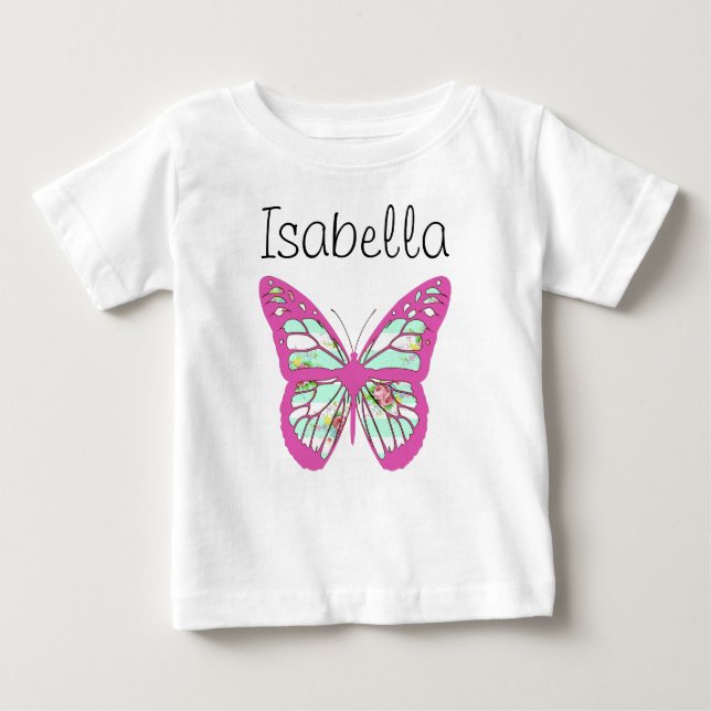 T-shirt Pour Bébé Personnaliser ce joli bébé un morceau avec papillo (Devant)