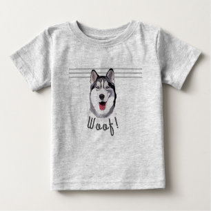 T-shirt Pour Bébé Personnaliser le message Siberian Husky