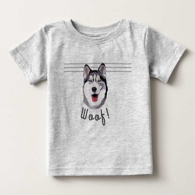 T-shirt Pour Bébé Personnaliser le message Siberian Husky (Devant)