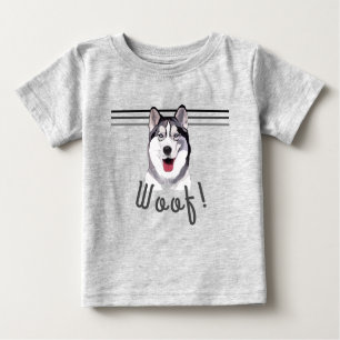 T-shirt Pour Bébé Personnaliser le message Siberian Husky Baby T-Shi
