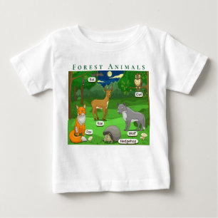 T-shirt Pour Bébé Personnaliser les animaux de la forêt Deer Fox Wol