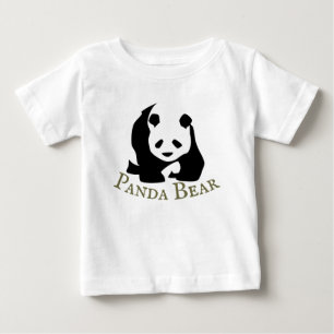 T-shirt Pour Bébé Personnaliser noir blanc Panda ours bébé T-shirt