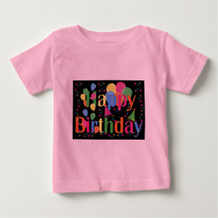 T-shirt Pour Bébé Personnaliser Nom Anniversaire Fête Art