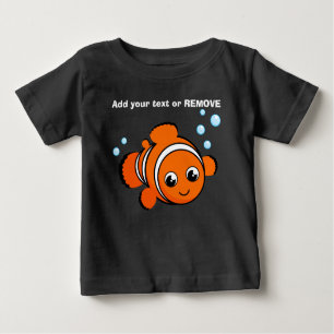 T-shirt Pour Bébé Personnaliser, poisson clown orange, dessin animé 