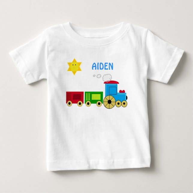 T-SHIRT POUR BÉBÉ PERSONNALISEZ AVEC LE TRAIN MIGNON NOMMÉ SHIR DE (Devant)