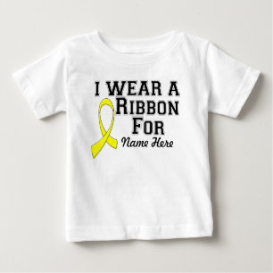 T-shirt Pour Bébé Personnalisez-moi portent un ruban jaune