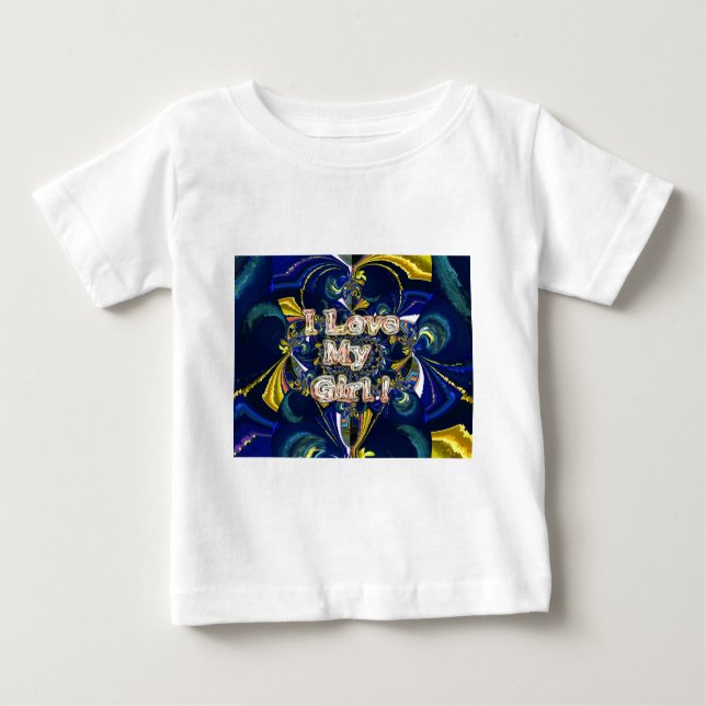 T-shirt Pour Bébé Personnalisez votre amour Infinité : J'aime ma fil (Devant)