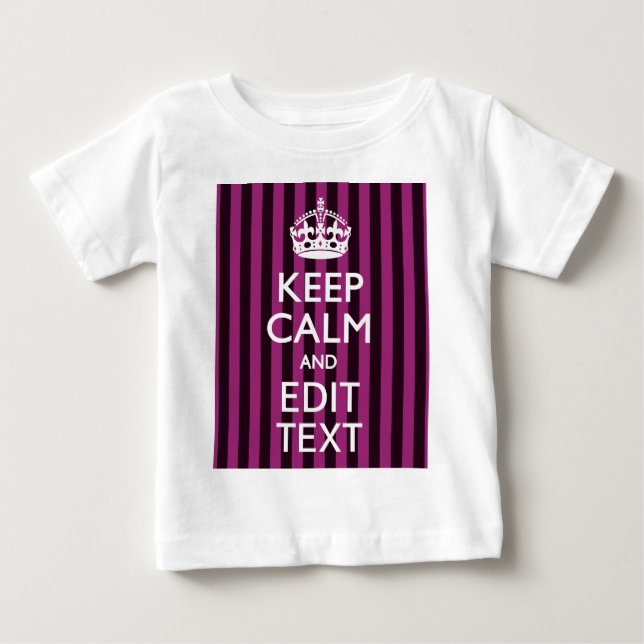 T-shirt Pour Bébé Personnalized KEEP CALM and Your Text on Pink (Devant)