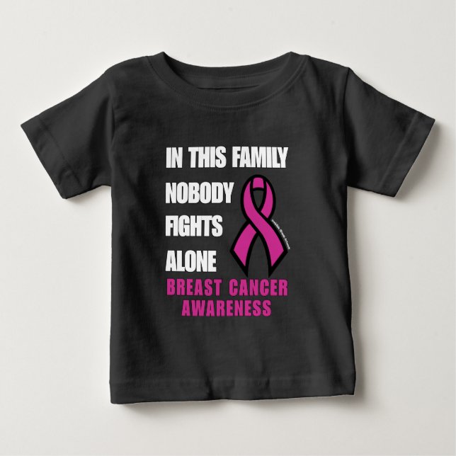 T-shirt Pour Bébé PERSONNE NE SE BAT SEUL...Cancer du sein (Devant)