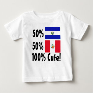 T-shirt Pour Bébé Péruviens de 50% Salvadorien 50% 100% mignon