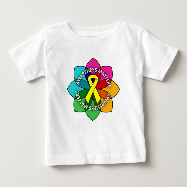 T-shirt Pour Bébé Pétales de sujets de conscience de spina bifida (Devant)