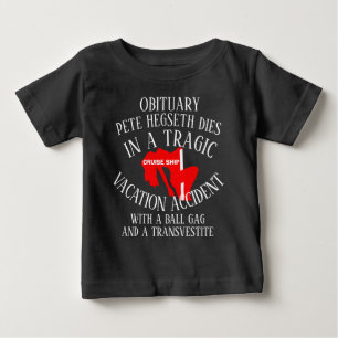 T-SHIRT POUR BÉBÉ PETE HEGSETH MEURT AVEC UN BALLON DANS LA BOUCHE E