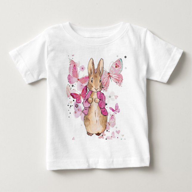 T-shirt Pour Bébé Peter la veste rose lapin (Devant)