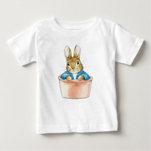 T-shirt Pour Bébé Peter le lapin assis en pot Plante