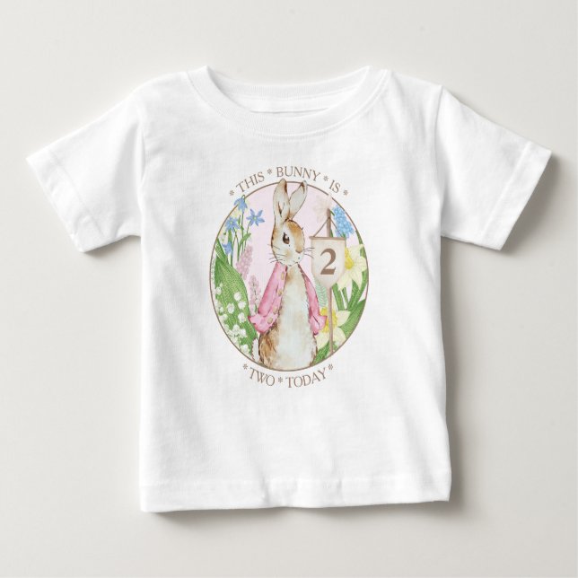 T-shirt Pour Bébé Peter le lapin Fille d'anniversaire (Devant)