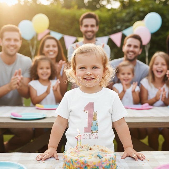 T-shirt Pour Bébé Peter Rabbit | Premier anniversaire de la petite f (Créateur téléchargé)