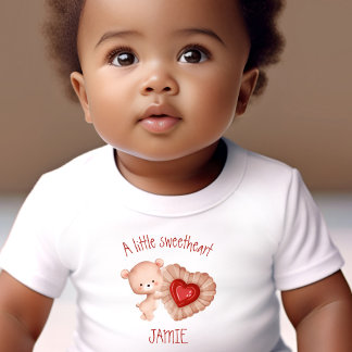 T-shirt Pour Bébé Petit amour Valentines Baby Bear Nom