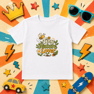 T-shirt Pour Bébé Petit amoureux de la nature mignonne abeille flora