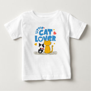 T-shirt Pour Bébé Petit Amoureux des Chats Mignon Dessin Animé