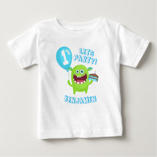 T-shirt Pour Bébé Petit anniversaire de monstre