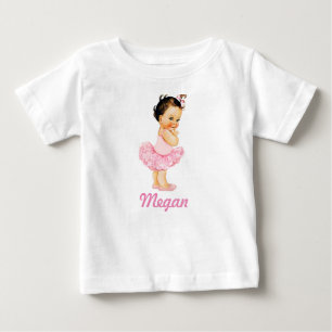 T-shirt Pour Bébé Petit Ballerina Brunette rose Tutu