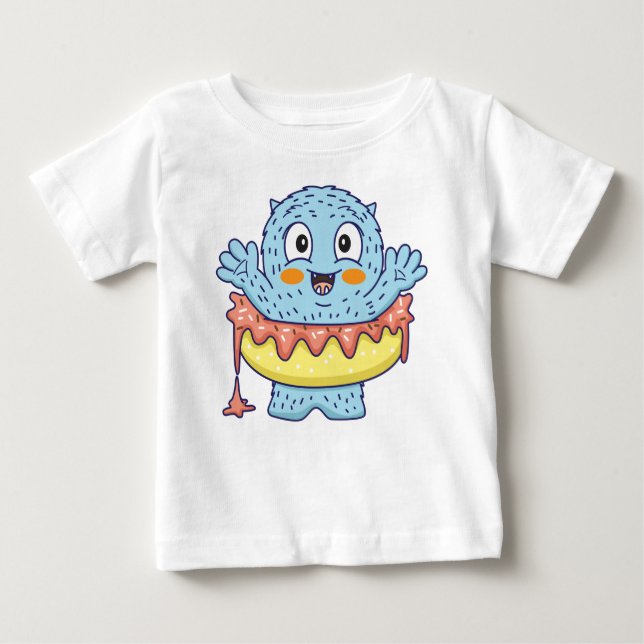 T-shirt Pour Bébé Petit beignet monstre (Devant)