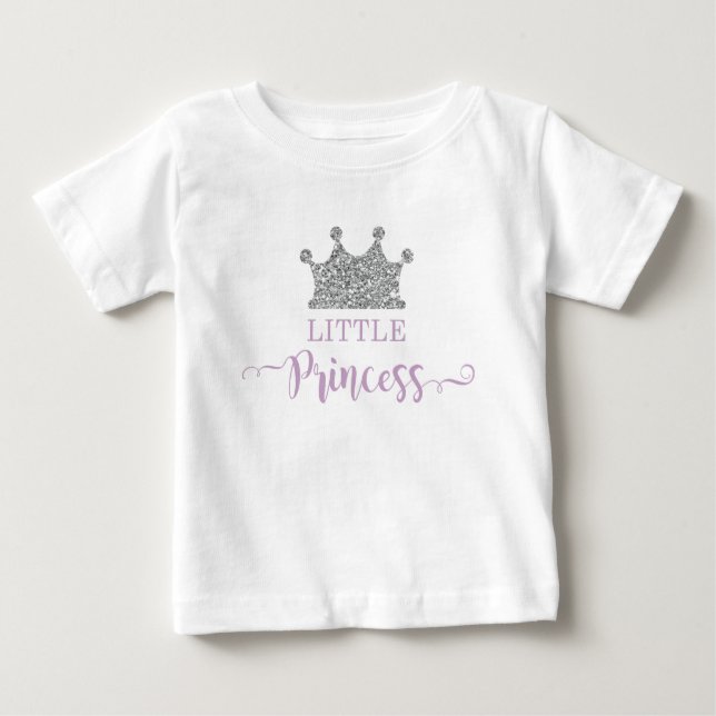 T-shirt Pour Bébé Petit bodysuit de princesse Tutu, violet et argent (Devant)