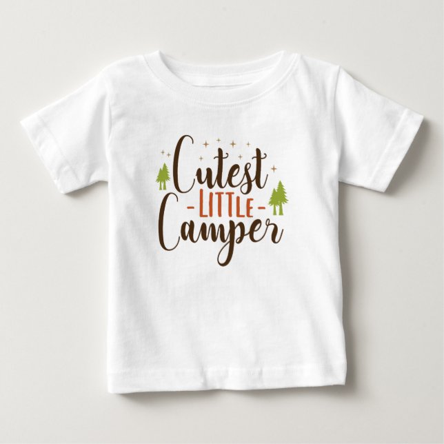 T-shirt Pour Bébé Petit Camping Cutest (Devant)
