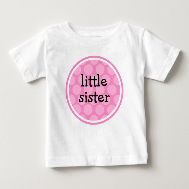 T-shirt Pour Bébé Petit Cercle rose Pointe Soeur (Devant)