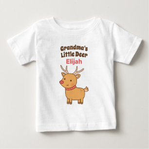 T-shirt Pour Bébé Petit cerf de grand-mère mignonne, Doodle de renne
