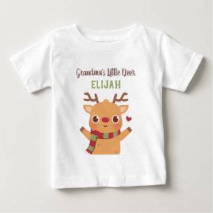 T-shirt Pour Bébé Petit Cerf de grand-mère mignonne, Rennes à nez ro