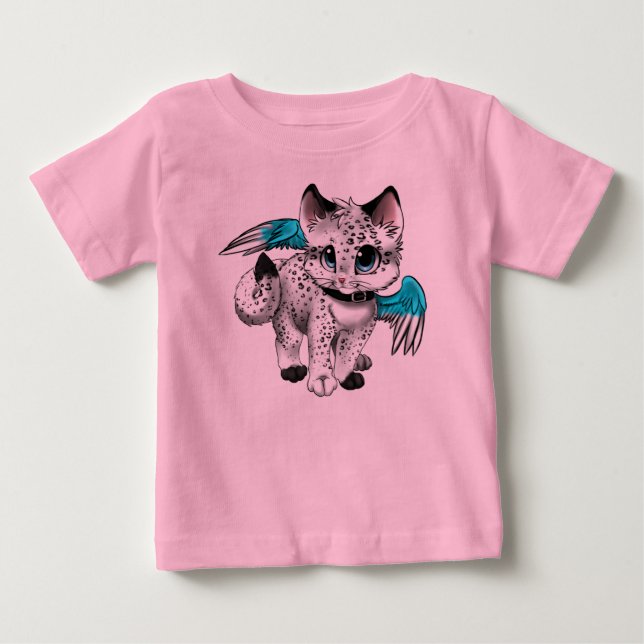 T-shirt Pour Bébé Petit chat Ange Carton (Devant)