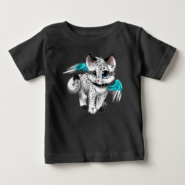 T-shirt Pour Bébé Petit chat Ange Carton (Devant)
