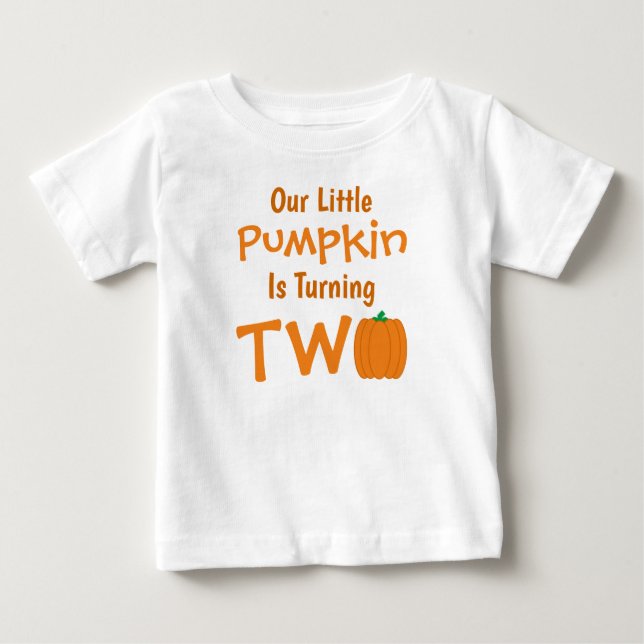 T-shirt Pour Bébé Petit Citrouille 2e anniversaire (Devant)