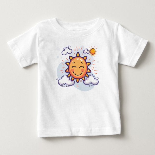 T-shirt Pour Bébé ☀️ Petit Coussin Bébé Sunshine (Devant)