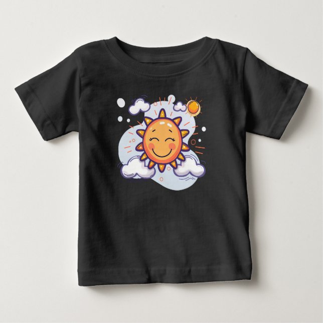T-shirt Pour Bébé ☀️ Petit Coussin Bébé Sunshine (Devant)