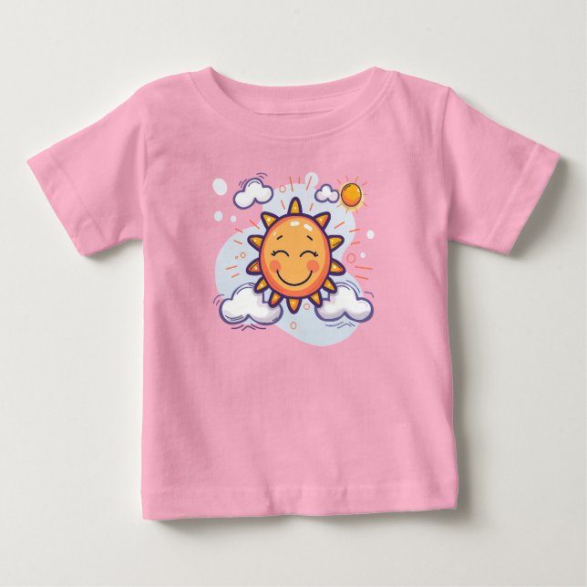 T-shirt Pour Bébé ☀️ Petit Coussin Bébé Sunshine (Devant)