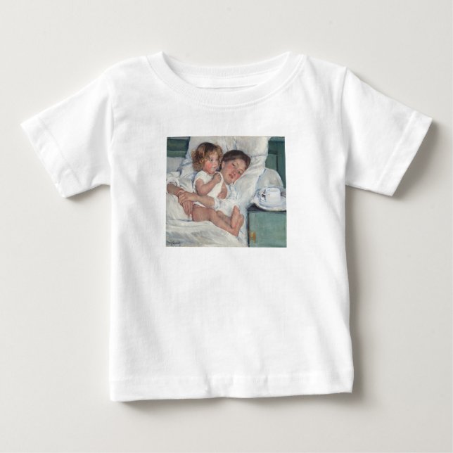 T-shirt Pour Bébé Petit déjeuner au lit (Devant)