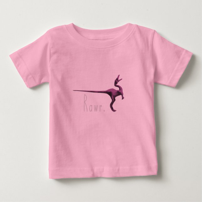 T-shirt Pour Bébé Petit dinosaure rose (Devant)