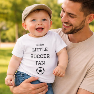 T-shirt Pour Bébé Petit Fan de Football Personnalisé pour Bébé