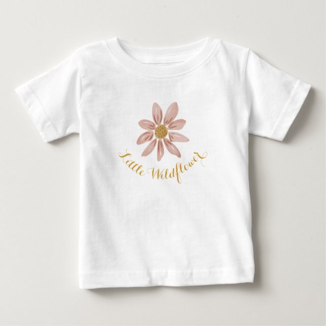 T-shirt Pour Bébé Petit Fleur sauvage 1er anniversaire (Devant)