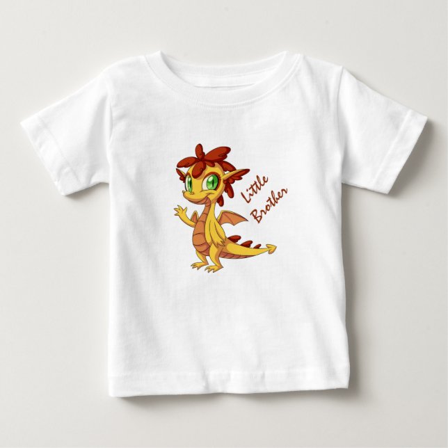 T-shirt Pour Bébé Petit Frère Bébé Jersey fin T-shirt / Dragon (Devant)