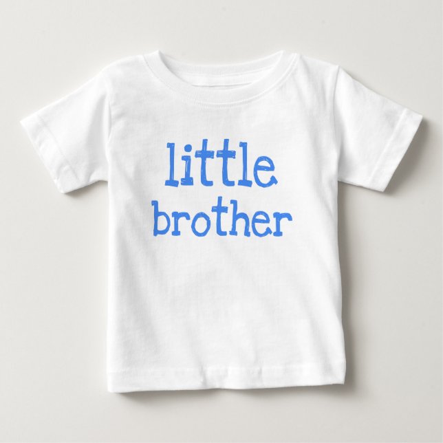 T-shirt Pour Bébé Petit frère de texte bleu (Devant)