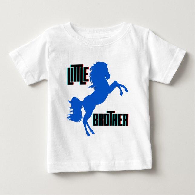 T-shirt Pour Bébé Petit frère élevage de chevaux (Devant)