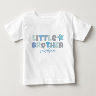 T-shirt Pour Bébé Petit frère, Faire-part bébé garçon, bleu moderne