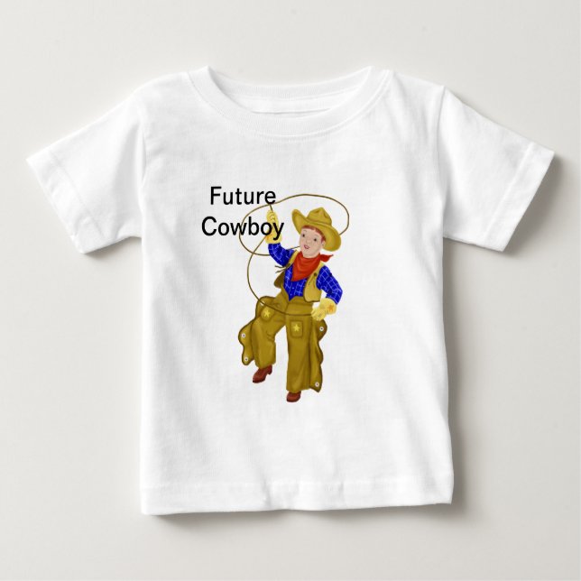T-shirt Pour Bébé Petit futur Cowboy (Devant)